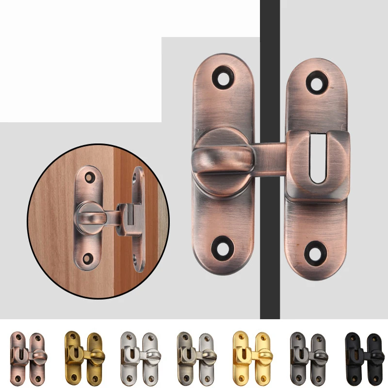 

No Drill 90 Degree Barn Door Latch Sliding Door Lock Bolt Hasp Latch Hook