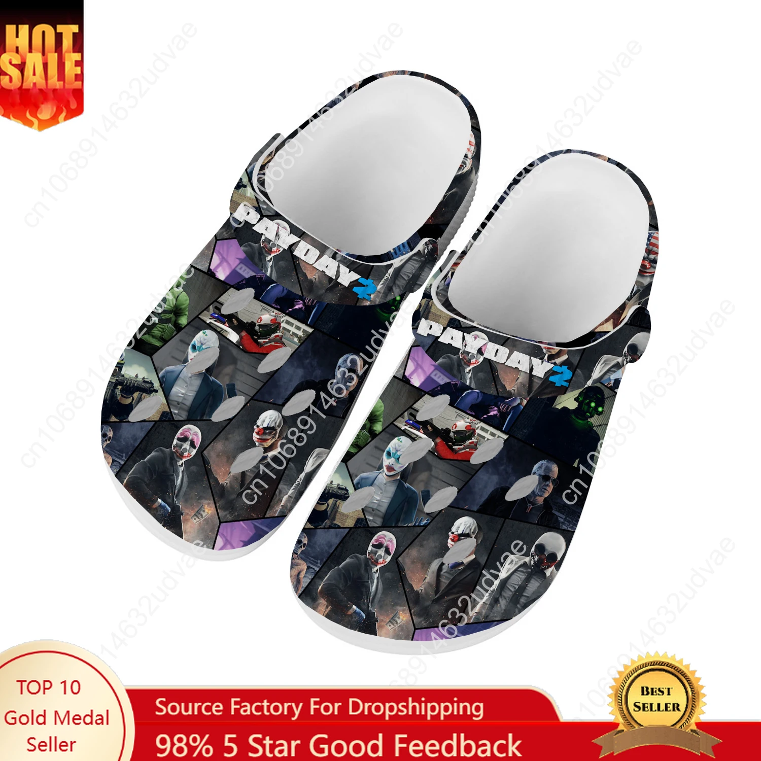 

PAYDAY 2 Water Shoes Mens Womens High Quality Fashion Home Garden Clogs Customizd Sandals Beach Breathable Hole Slippers