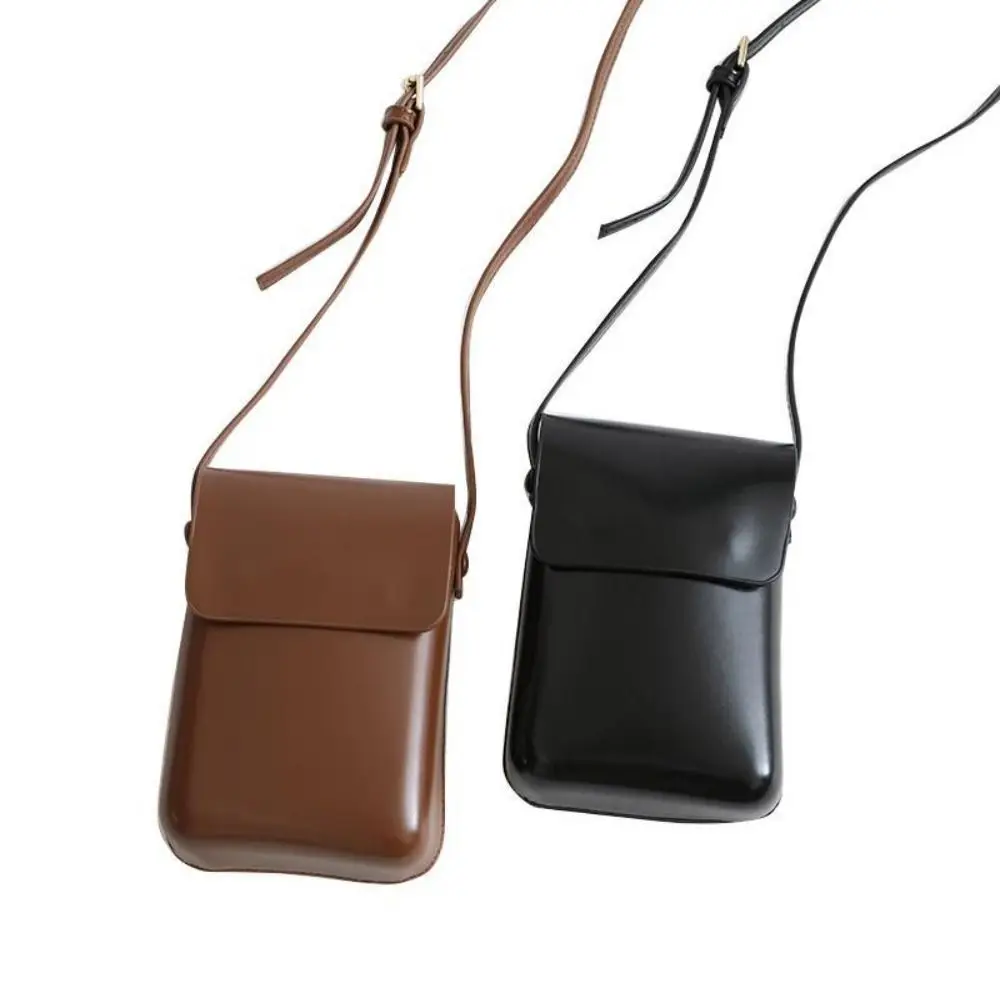 Bolsos cruzados con solapa de cuero PU, bolsos sencillos de gran capacidad para mujer, carteras para teléfono, bolsos de hombro verticales para teléfono