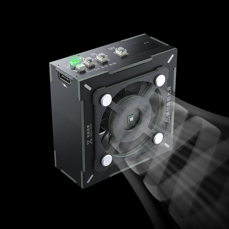 Qianli MEGA-IDEA Taichi Turbo-Cooling and Curing Fan Wentylator chłodzący i utwardzający Szybkie chłodzenie i utwardzanie UV 2 w 1 Narzędzia do konserwacji wentylatorów — zdjęcie 6