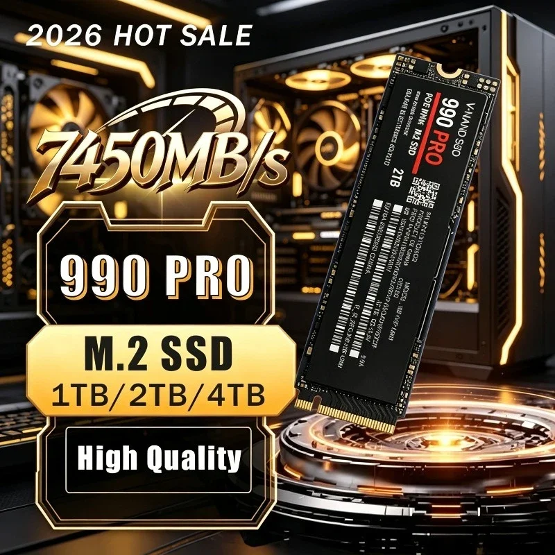 Genuine 990 PRO NVMe SSD 512TB-4TB , M.2 2280 PCIe Gen4, 7450MB/s Speed, Ideal for PS5 Console, Gaming Laptops & Desktops.
