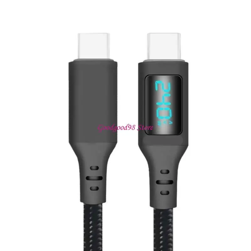 

USB2.0 Type C to Type C Fast Charging Cable USB2.0 Usb C Cord with LED Display PD240W Fast Charging Cable 48Mbps