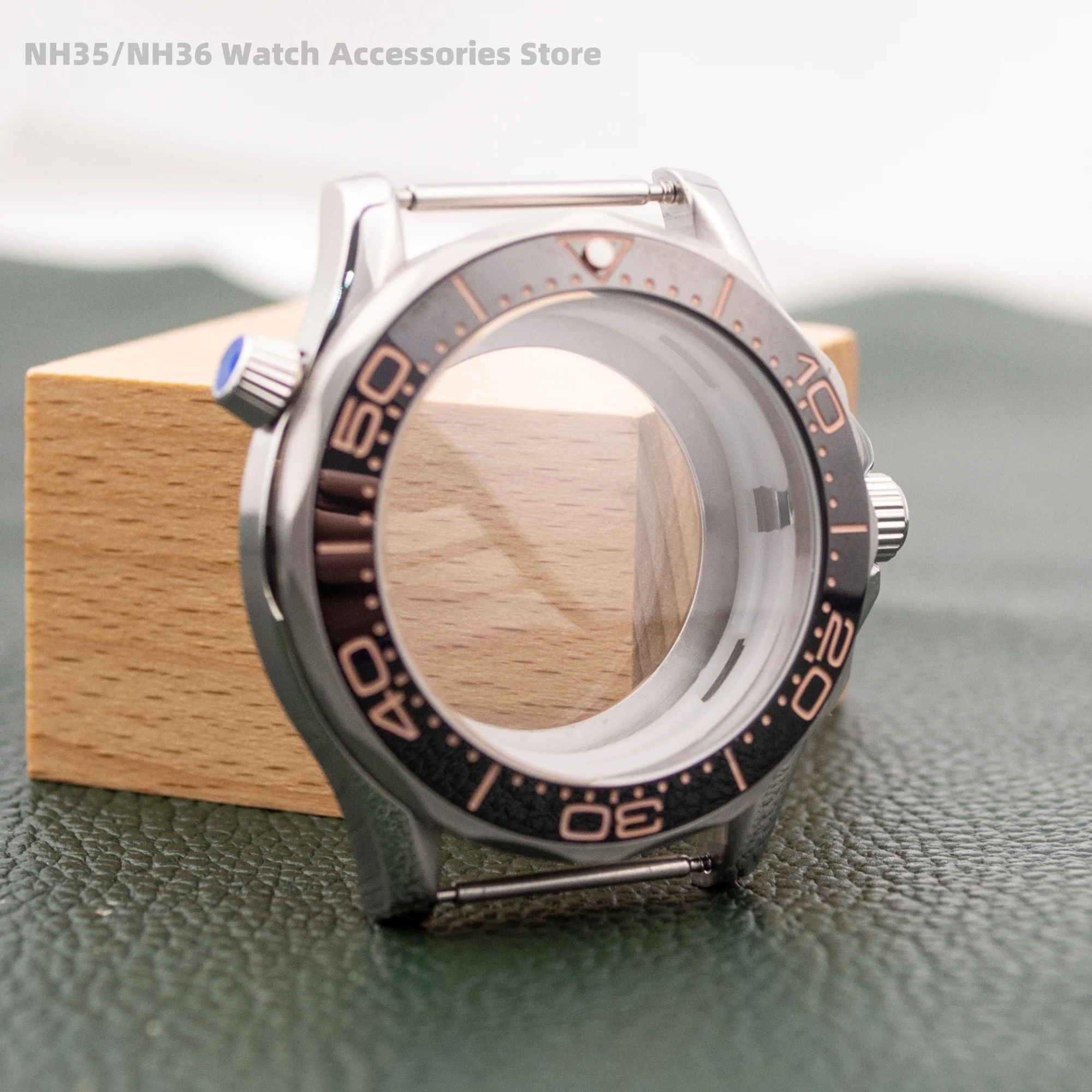 

for Seamaster 300 Case 10atm Waterproof NH35 Case Stainless Steel Watchcase fit NH35 NH36 Automatic Movement