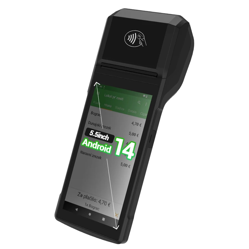 2.4 5G Dual Wi-Fi Dual SlM Card Mobile Pos Handheld Machine for Various Application