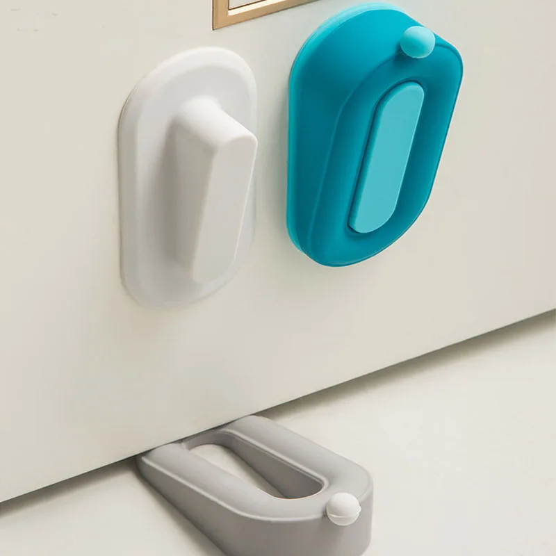 Silicone Mute Anti-Shock Door Rear Retainer Door Stop Stoppers Block Doorstops With wall-mounted Storage Door Stopper