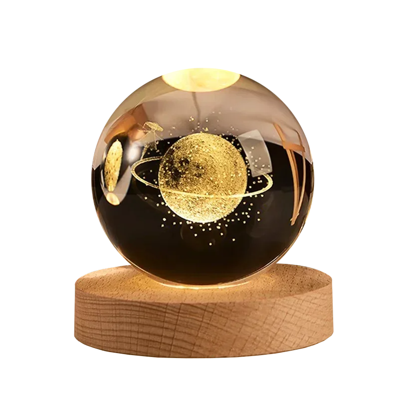 Hot 6cm 3D Crystal Ball USB LED night light bedroom decoration Atmosphere Lamp 3D planet moon lamp Laser Carving Children\'s Gift