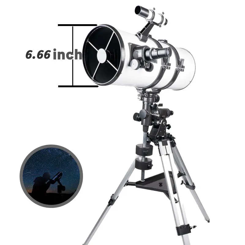 

Eyebre 800203 White Professional Telescope 6inch Equatorial Newtonian Reflector Telescope Astronomical With Polar Scope