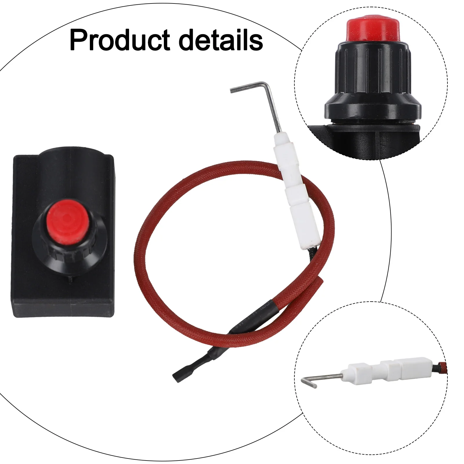 벽난로용 그릴용 전자 펄스 점화기 야외 요리 파티오 난방 케이블 길이 15.75인치 40Cm 200저항