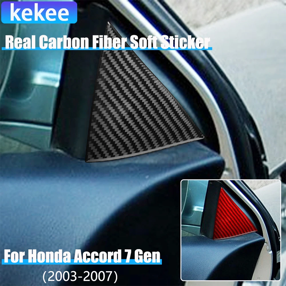 

Real Carbon Fiber Car Accessories A-pillar Decorative Panel Cover Soft Sticker For Honda Accord 7th Gen 2003 2004 2005 2006 2007