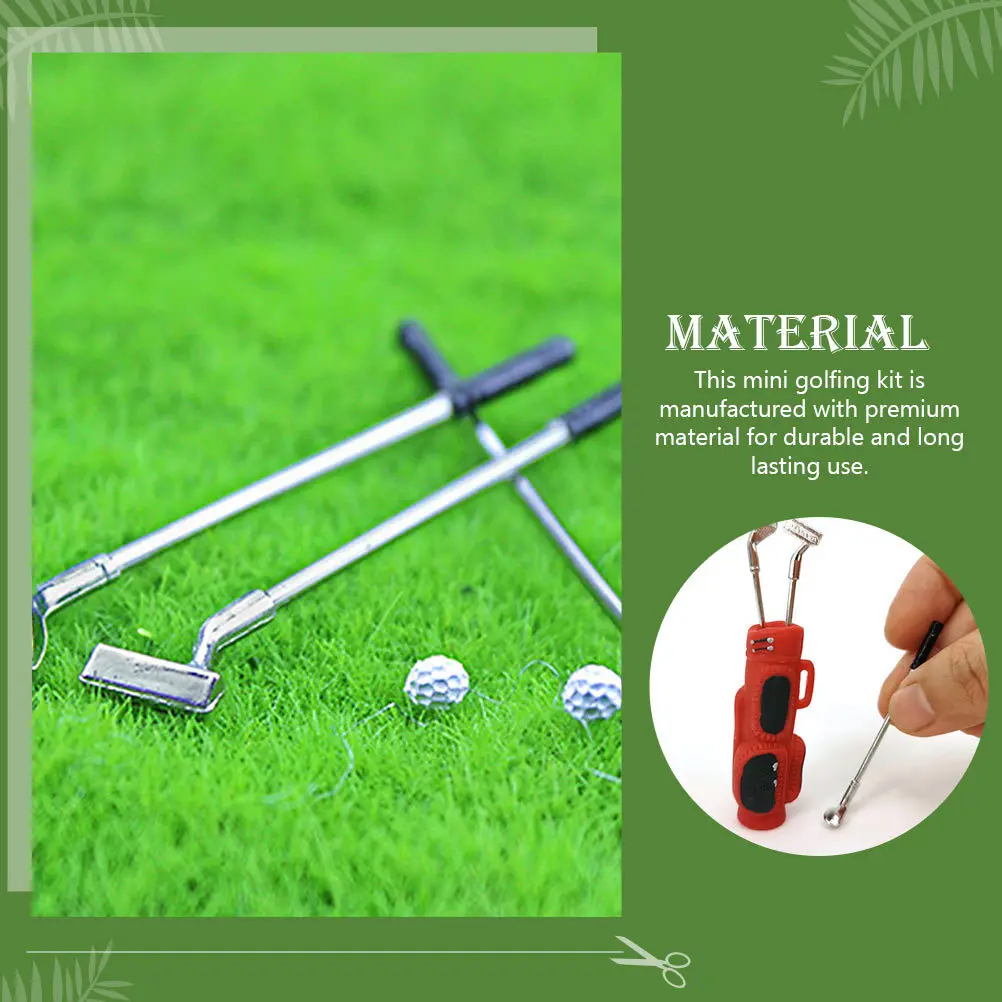 

1Set Mini Golf Kit Premium Durable Simulation Set Creative Portable Mini House Decor Sports Equipment Display Decor