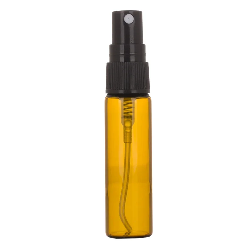 Botella vacía de vidrio ámbar para Perfume, espray de muestra sin fondo, tubo de ensayo, viales de vidrio fino, 2ML, 3ML, 5ML, 10ML, lote de 5