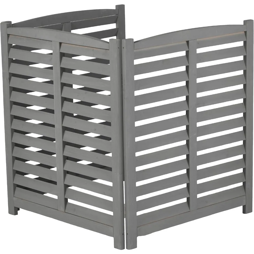 Recinzione per condizionatore d'aria da 32 W x 38 H, schermo per recinzione per pattumiera a 3 pannelli per unità esterna, recinzione per attrezzature per piscine, recinzione AC per privacy in legno