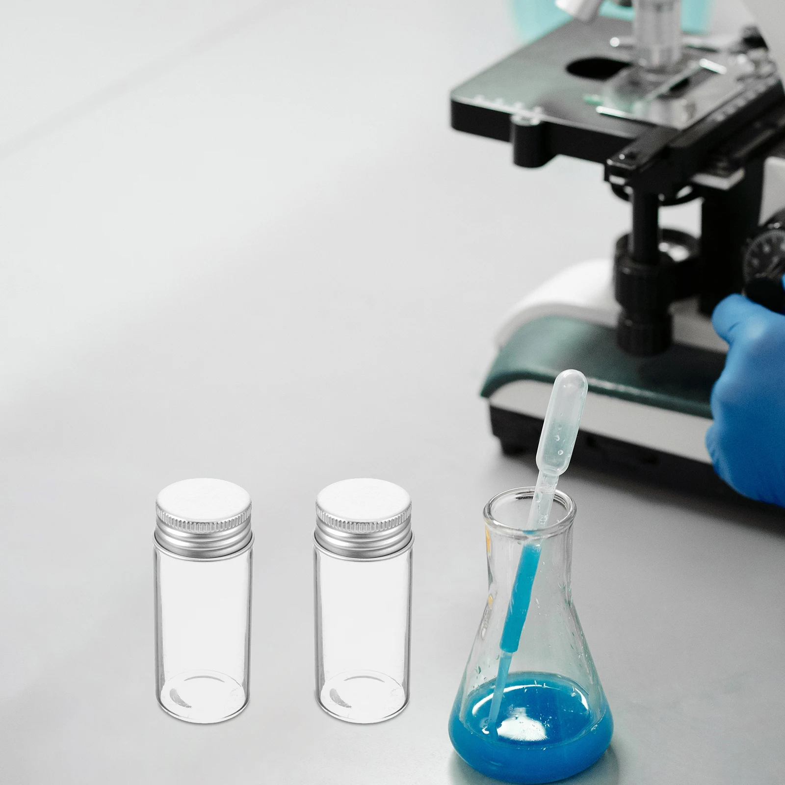 

24Pcs Glass Test Tubes Leakproof Sealed Lid Small Clear Vials with Caps for Sample Packaging Lab Testing Experiment