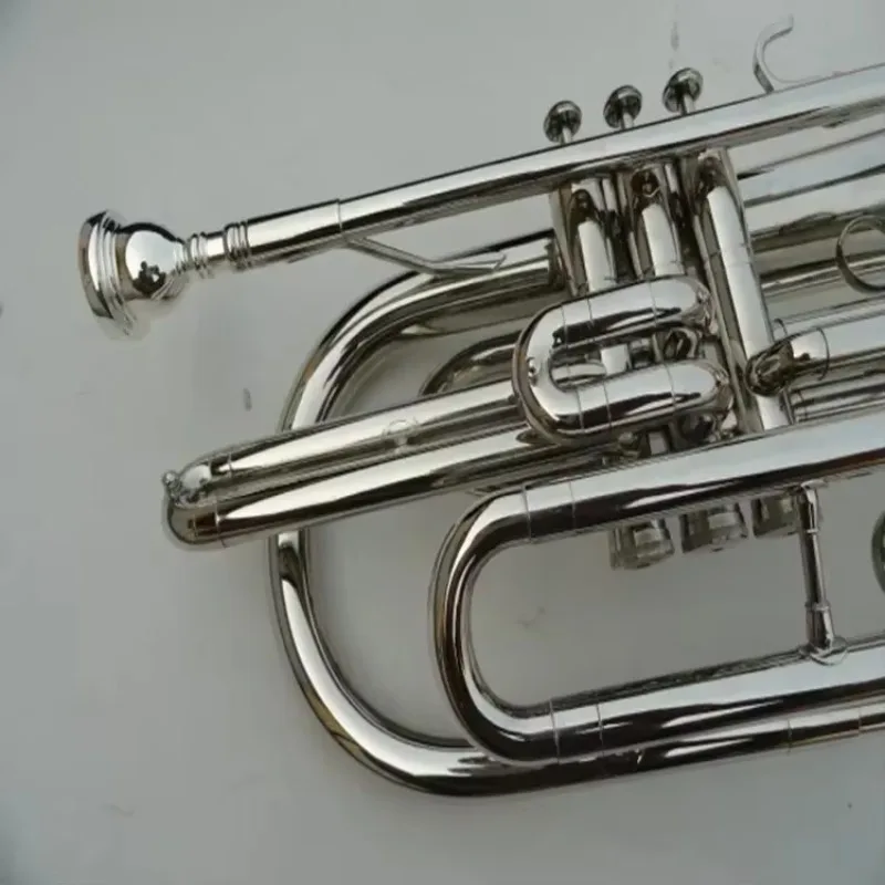 

2025 Professional Marching Brass 3 Piston Valves Bb Key Silver Plated Marching Baritone