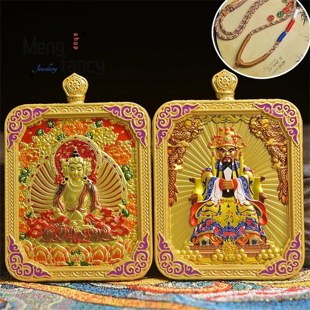 New Thangka Double-sided Embossed Three-dimensional Nine Purple Fire and Eight Guardian Deities Pendant Popular Fashion Jewelry