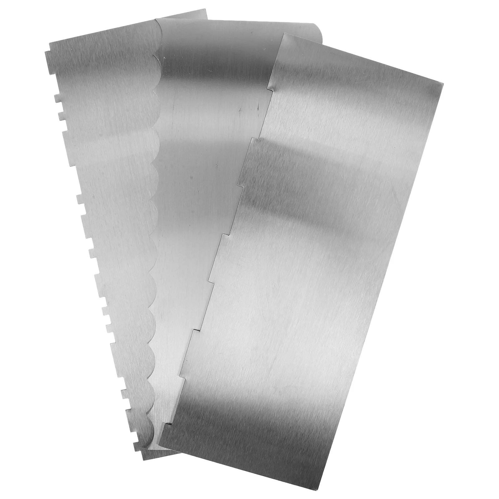 

3pcs Stainless Steel Cake Scraper Set Smooth Square Edge Comb For Buttercream Baking Tools Pastry Kitchen Essentials Baking