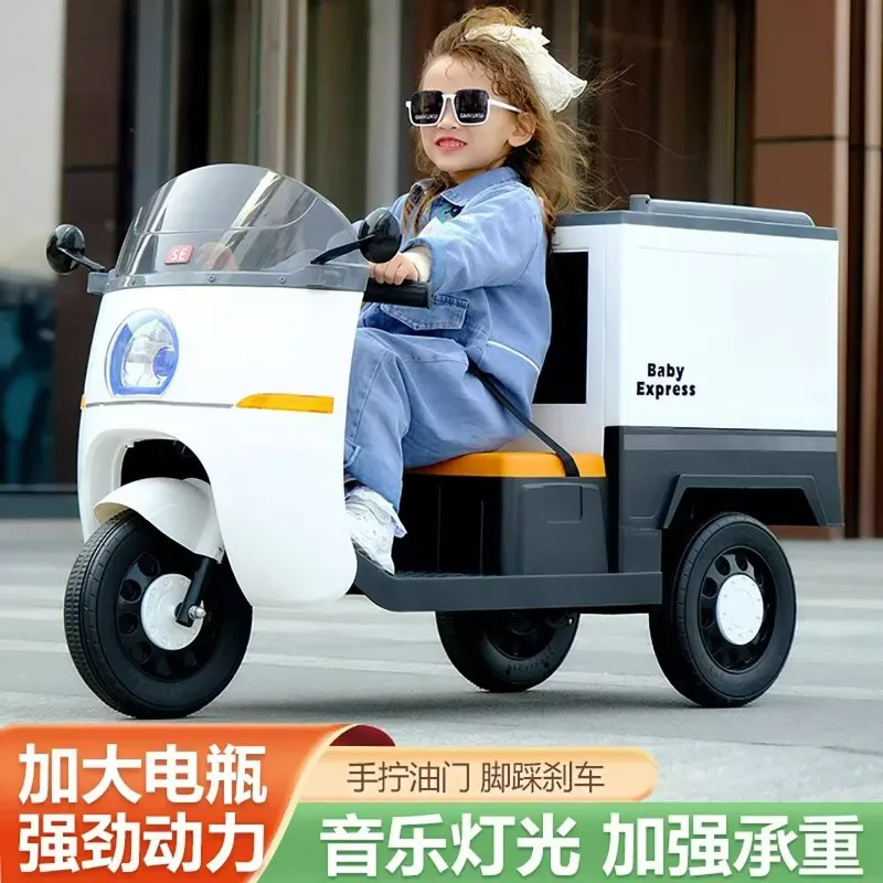 

Customizable kid's electric motorcycle, boys and girls, baby courier car, toy battery, Internet celebrity with ceiling car