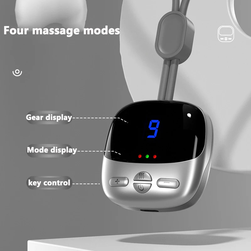 Mini Hanging Smart Cervical Spine Massager Portable Neck Protector Multiple Modes Pulse Hot Compress Care Relax Neck Shoulder
