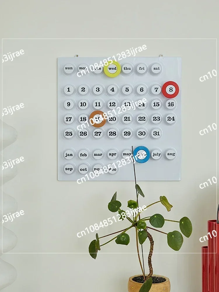 Ring Desk Calendar Colorful Wall ABS Plastic INS Creative Medieval Vintage A Date Button Thin Calendar
