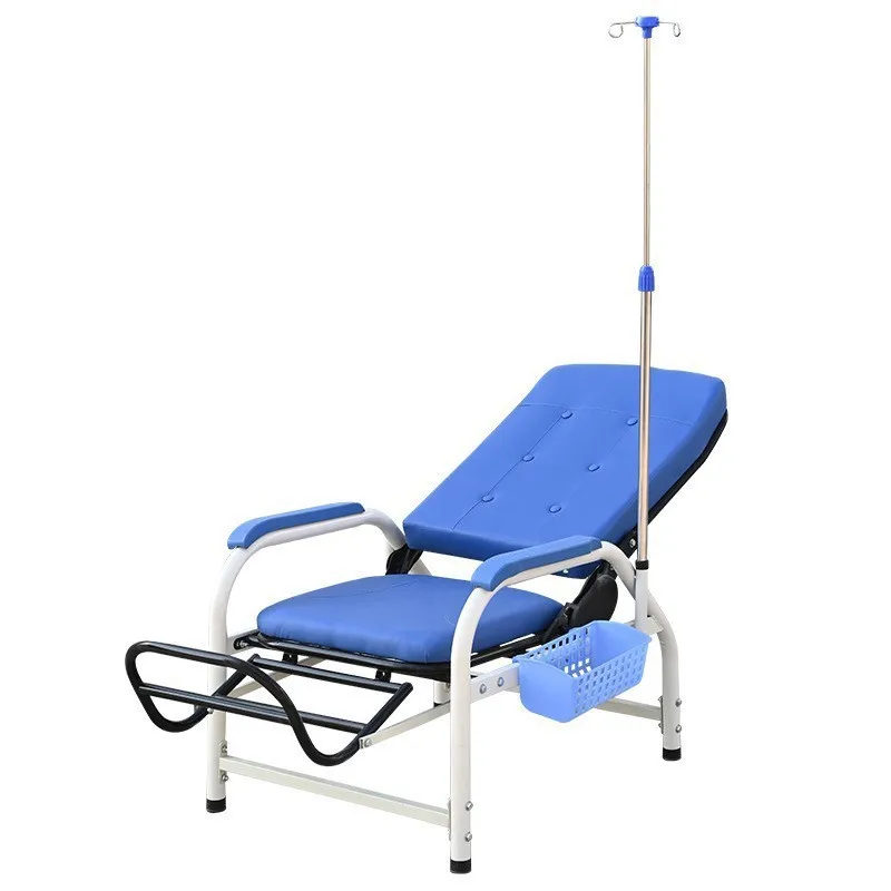 Adjustable Half-Lying Medical  Chair for Clinics Hospitals IV Drip Treatment Comfortable Hospital Furniture Blue 150kg