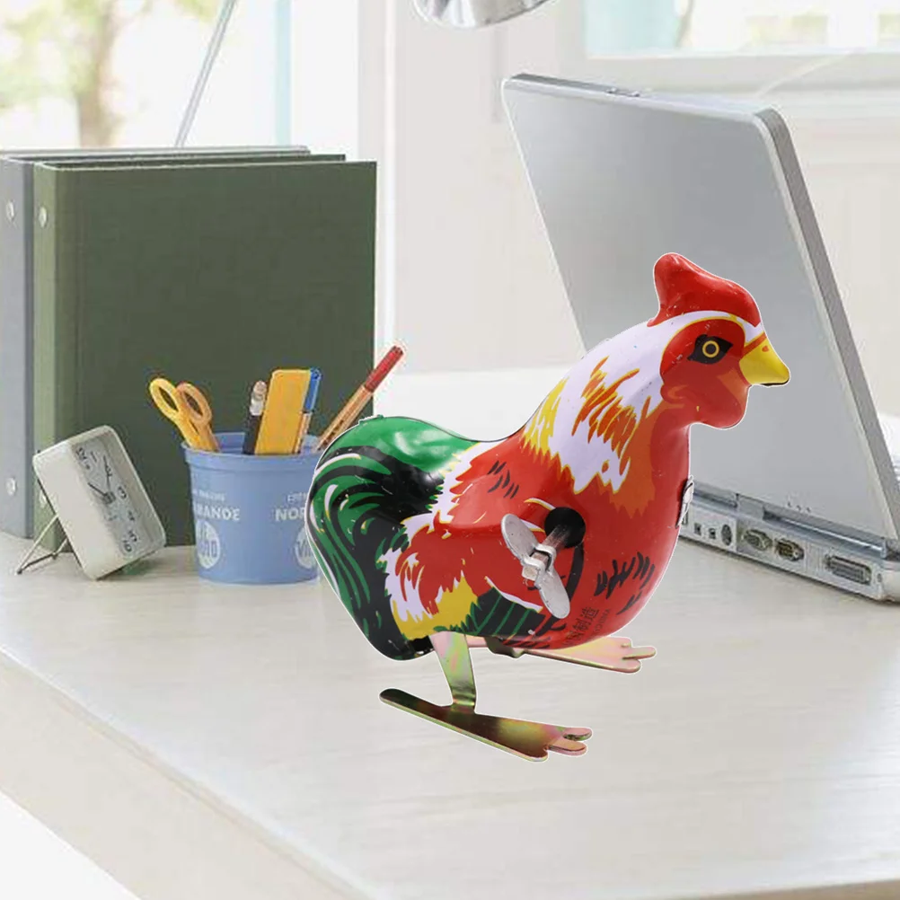 

3pcs Jumping Chicken Vintage Iron Rooster Metal Tin For Kids Hand-Eye Coordination Interactive Crawling Play Educational Gift
