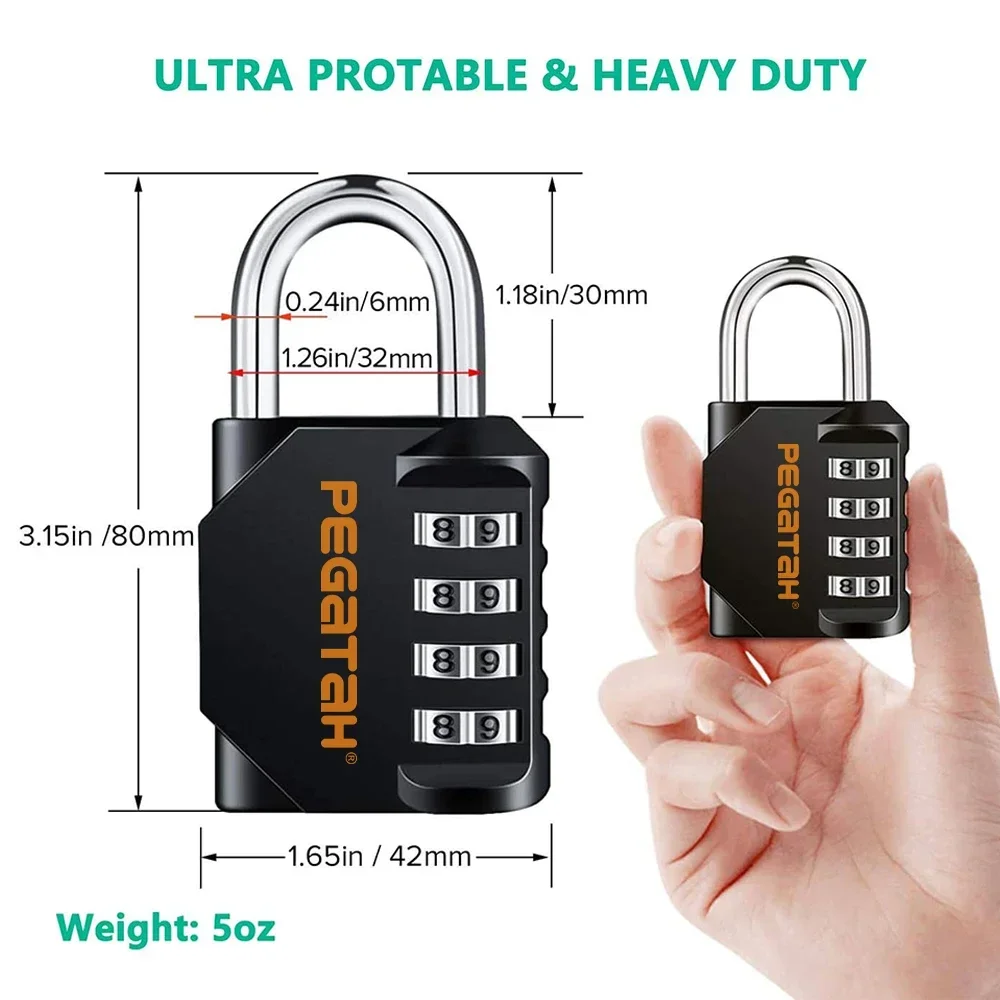 رائجة البيع أوريا قفل أقفال بكلمة مرور 4 أرقام قفل خارجي مقاوم للماء لباب حقيبة حقيبة حزمة نافذة خزانة خزانة