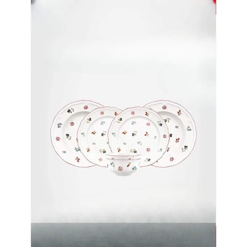 Dishes, cutlery, plate set, small garden