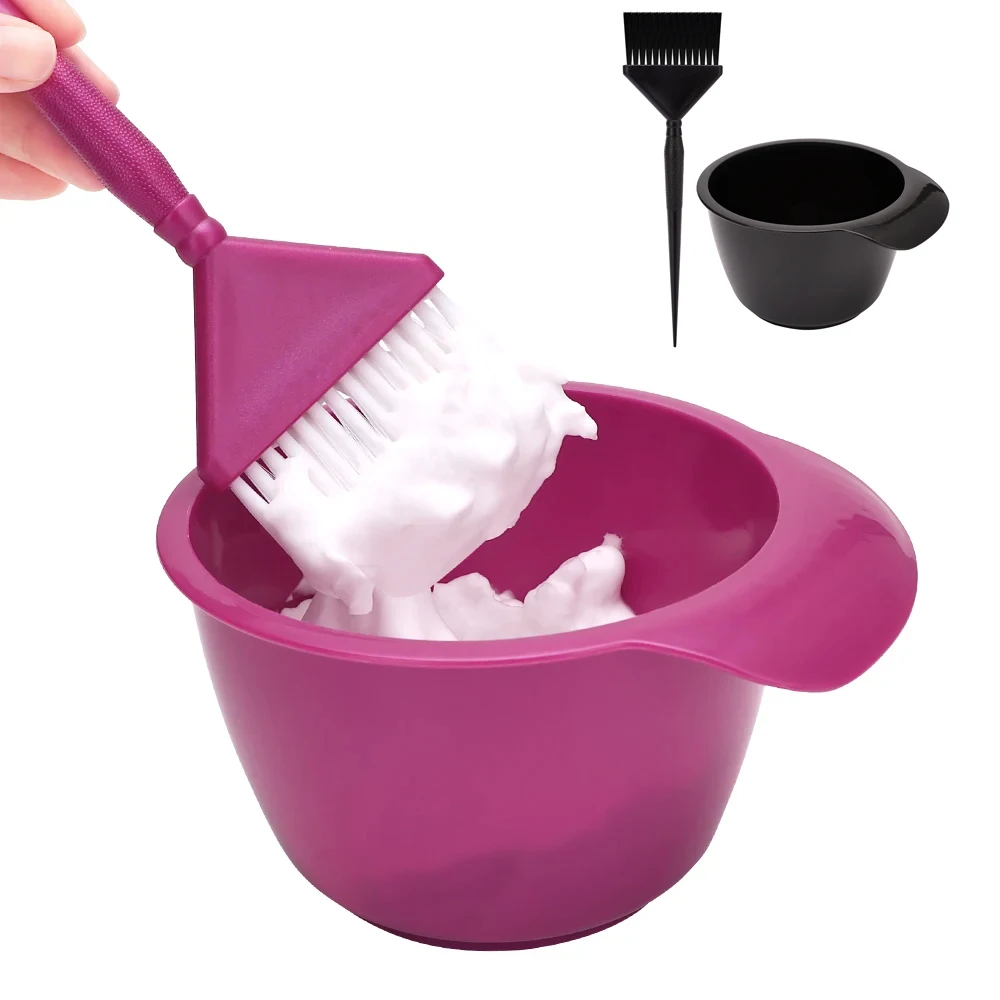 

2Pcs Set Professional Hair Dye Color Brush Bowl Dye Mixer Hair Tint Dying Coloring Mixing Bowls Hairdressing Styling Tools