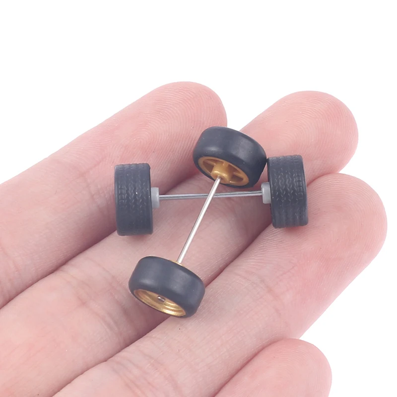 1/64 Wheels For Hotwheels with Rubber Tire Model Model Car Modified Parts Toys Power Refit Car model