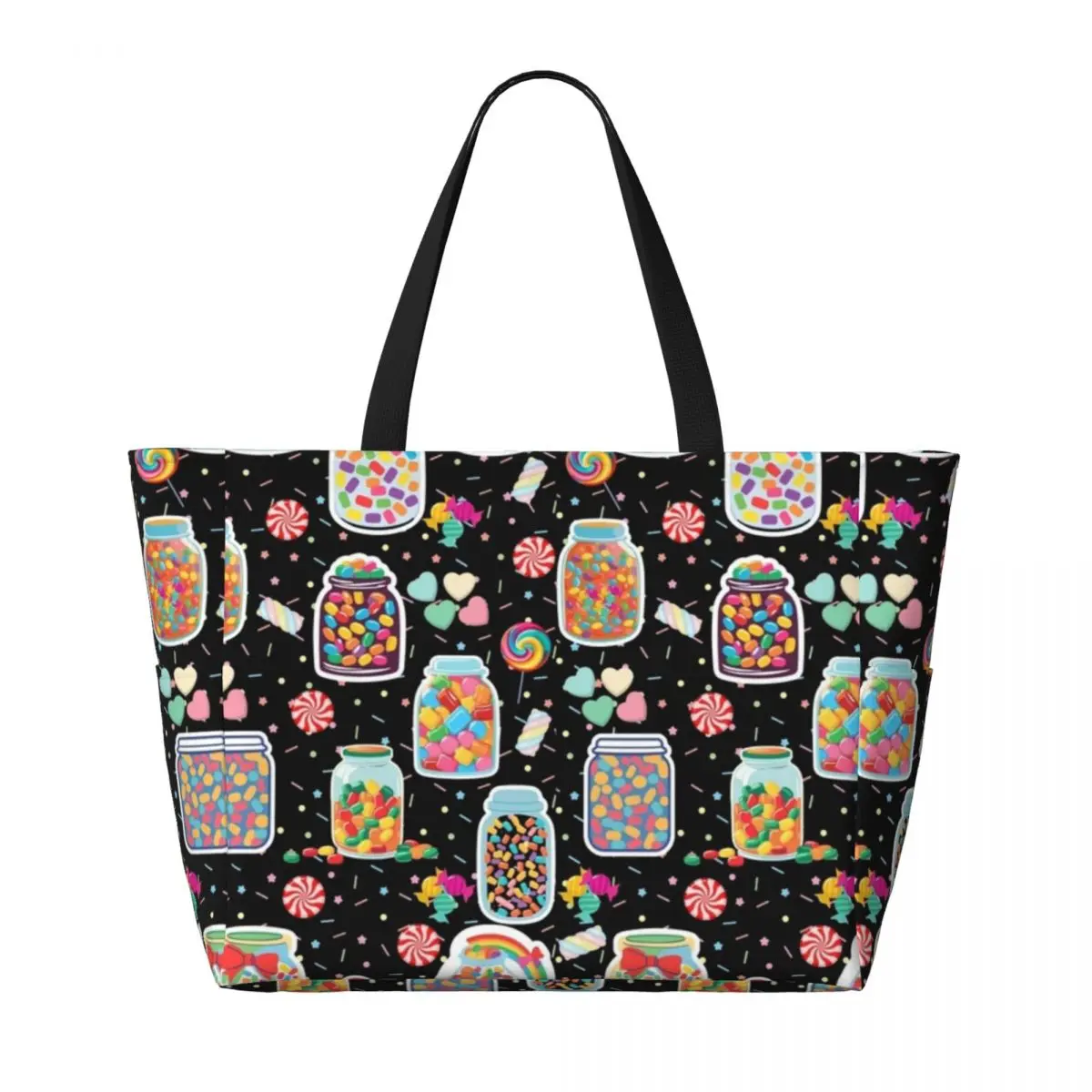 Large travel bagWaterproof Tote Beach Bag Candy Land Pattern Large Capacity Travel Shopping bags