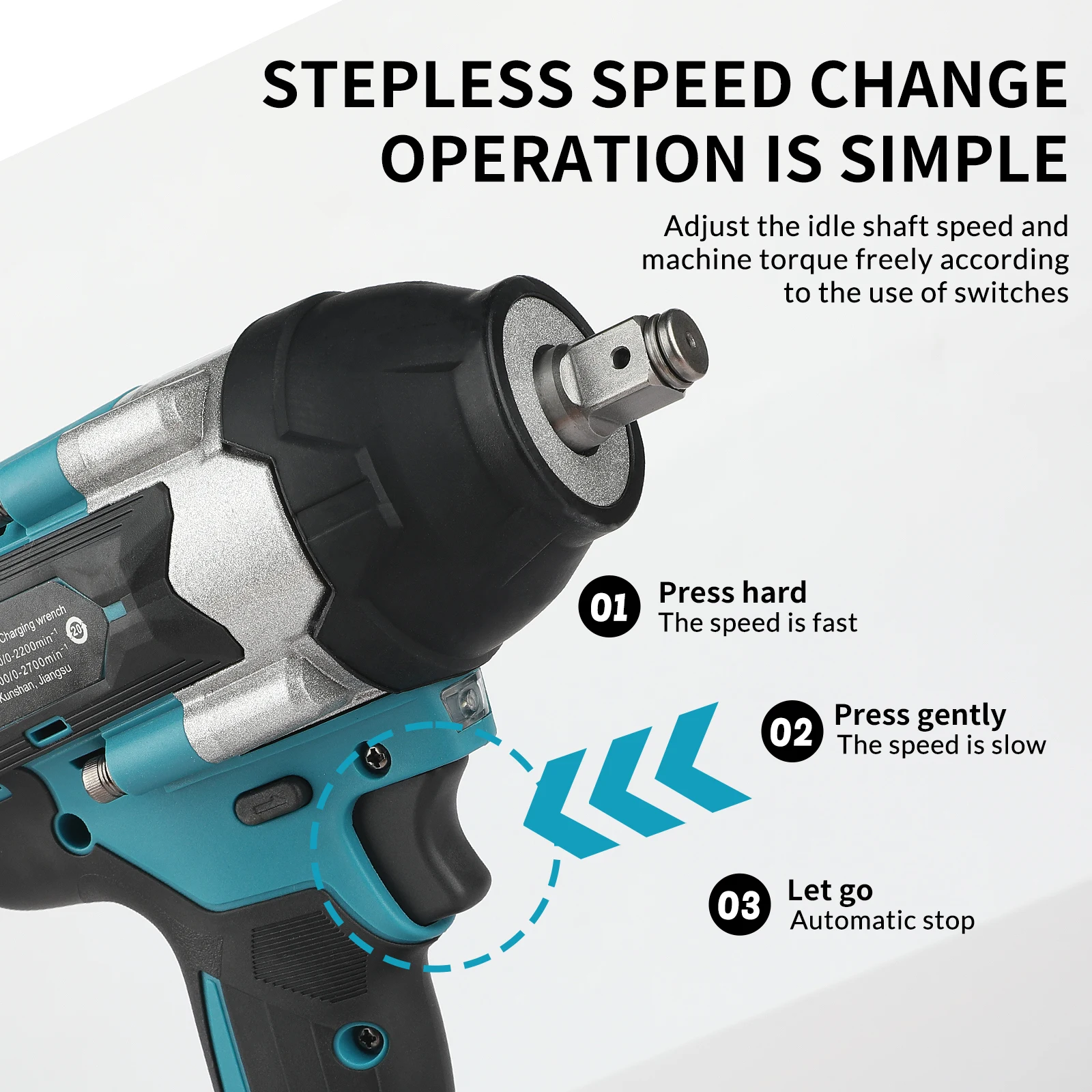 Makita DTW700 Cordless Impact Wrench One-touch Forward Reverse Switch Easy To Operate for Both Tightening & Loosening Tools - view 5