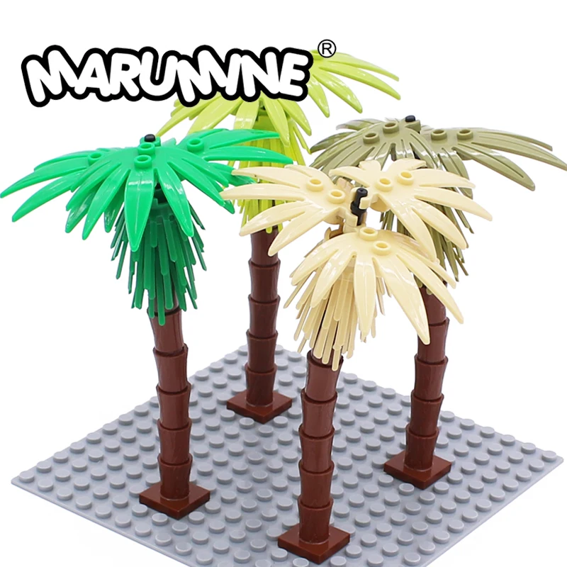 

MARUMINE Plant Building Block Brick Coconut Tree Suit DIY MOC Garden Bonsai Forest Classic Model Children's Toy Halloween Gift