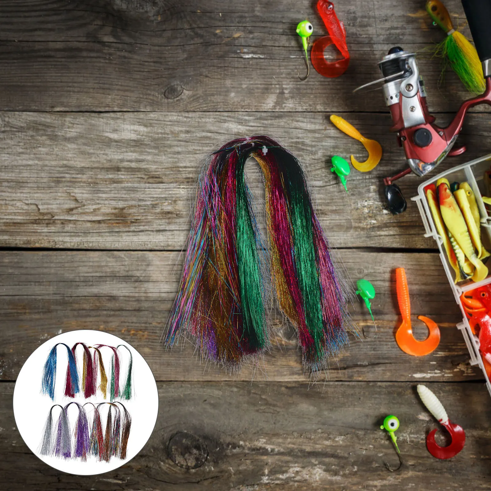 

10Pcs Fishing Flash Flies String Long Lasting PP Material Durable Tying Tools Tying Flies String Fishing Supply