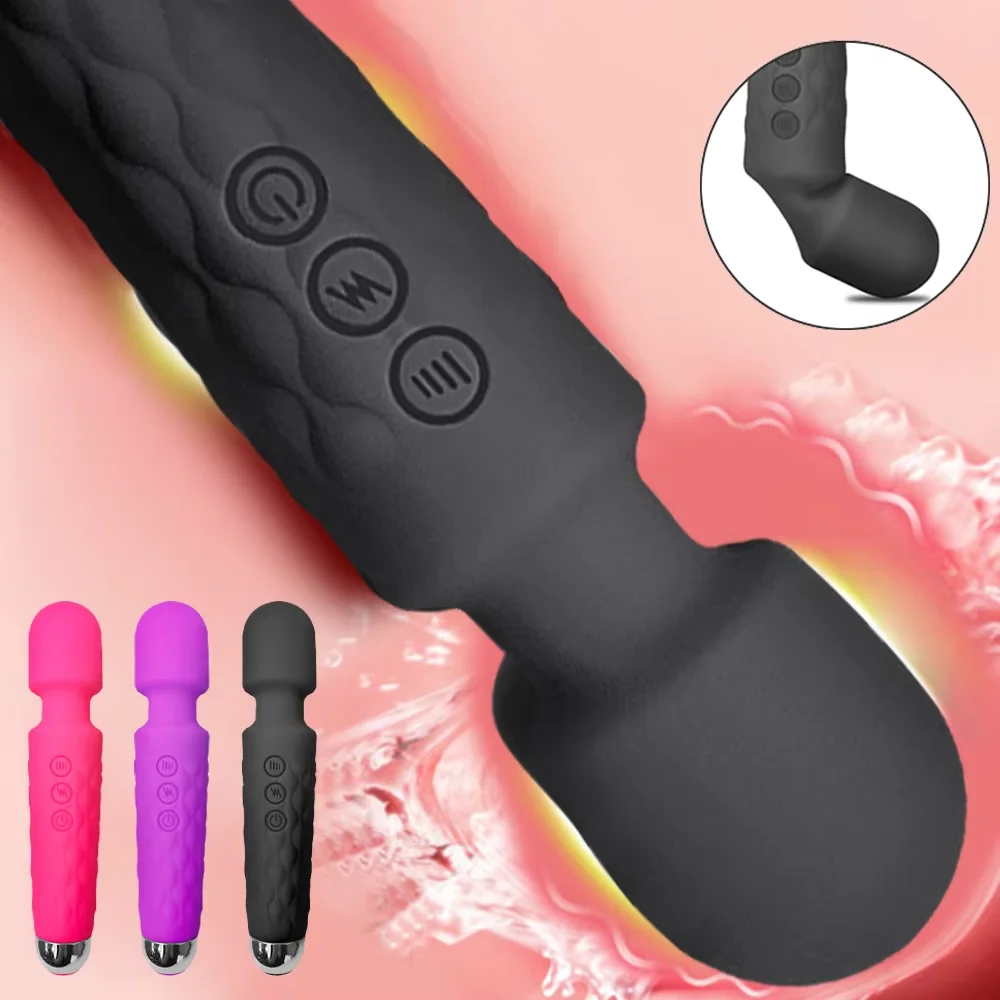 Vibrador av poderoso para mulheres, 20 velocidades, estimulador de clitóris, ponto g, varinha mágica, masturbação feminina, brinquedos sexuais adultos