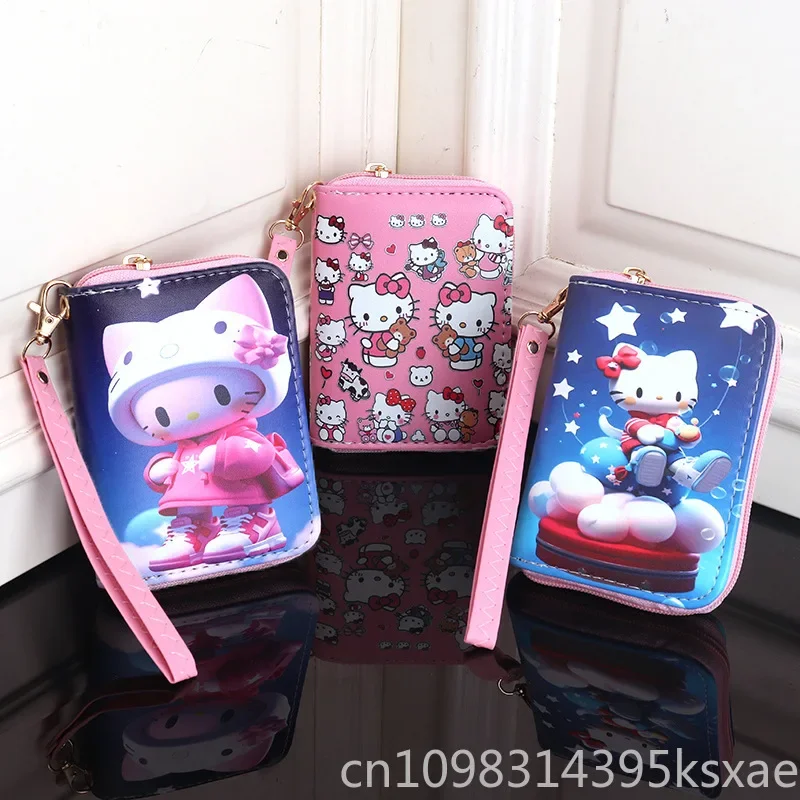 

Hello Kitty Wallet for Women Girl Kawaii Coin Purse Kuromi PU Leather Waterproof Handbag with Zipper Portable