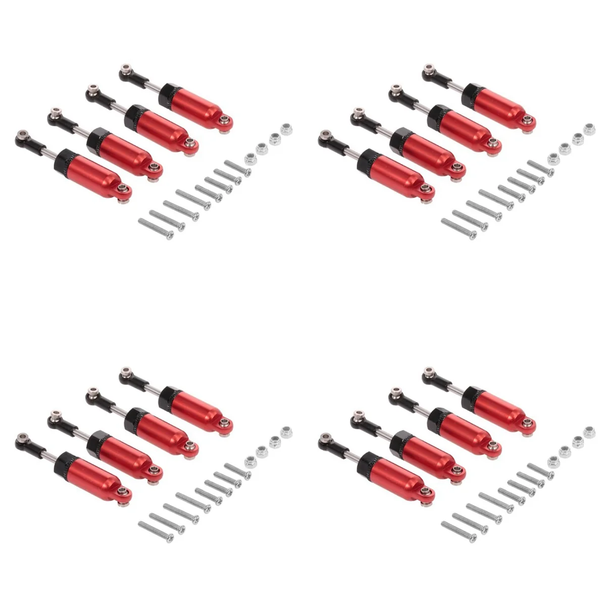 AS96-16 個合金ショックアブソーバー WPL 1:16 Henglong C-14 C-24 ピックアップ クローラー ハーフ トラック RC カー スペアパーツ、レッド