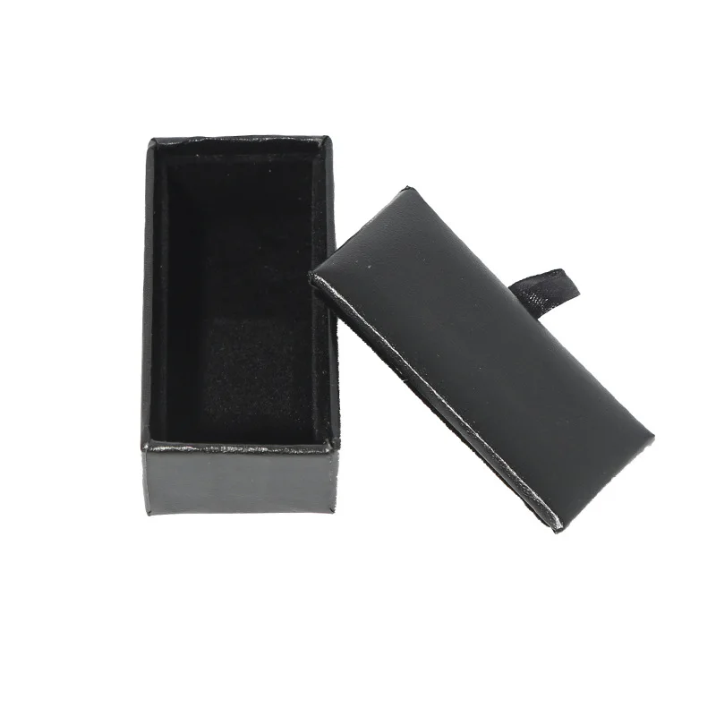 50/120pcs Single Double Cufflinks Drawer Gift Box Black Velvet Liner For Tie Clip Brooch Wedding Business Jewelry Packaging