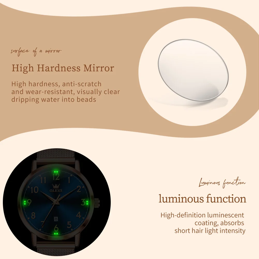 OLEVS New 5653 Women Watch Luxury Brand Quartz Watch Elegant Rose Gold Digital Waterproof Watch HD Simple Bracelet Women Watch