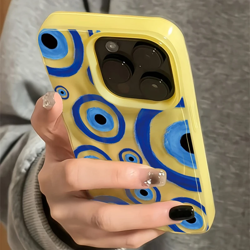 Retro Blue Eye Design TPU Phone Case For iPhone 17 16 15 14 11 13 12 Pro Max 17 Air Shockproof Cover For iPhone 15 14 16 Plus