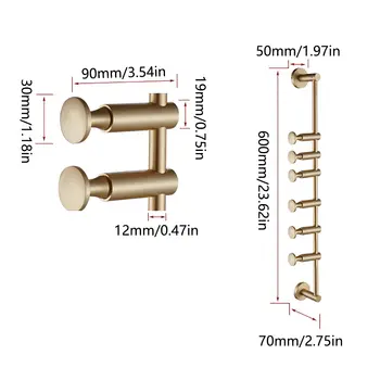 CNCEST Praktický věšák na kabáty, nástěnný věšák na kabáty, věšák na šátky, oblečení a kabelky, 6 háčků, nosnost 20 kg 8 nejlepší prodej nástěnný věšák na oblečení - №8