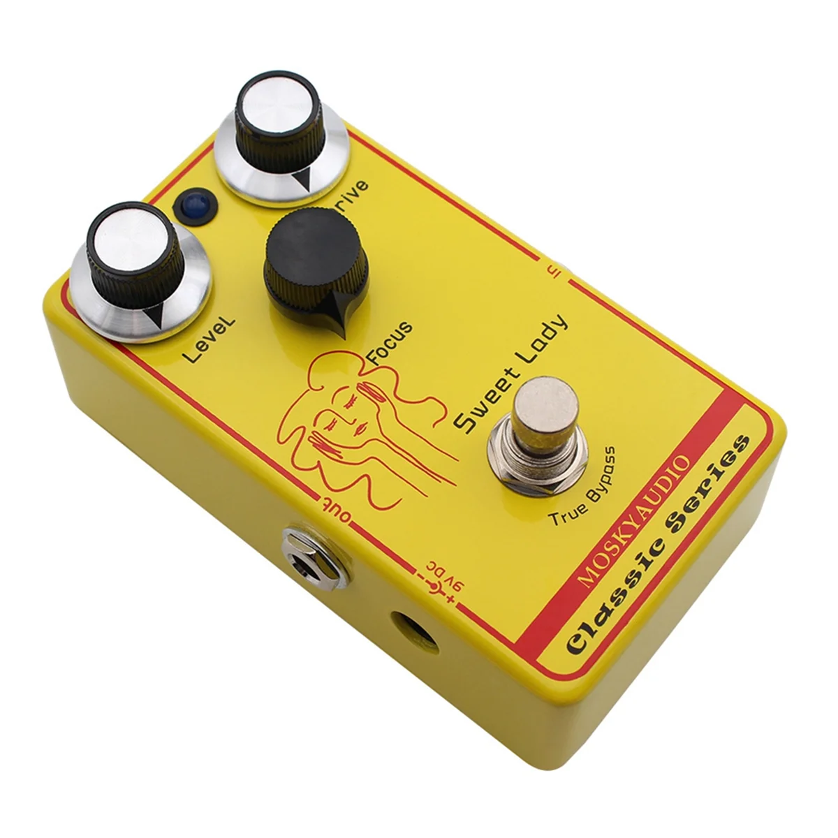 A79E-Mosky Sweet Lady DISTORTION Overdrive Guitar Effect Pedal for Electric Guitar with Level Drive and Focus Control