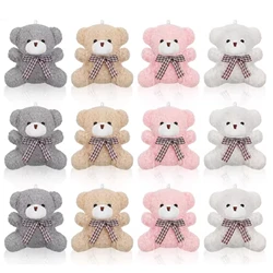 12pcs Bear Baby Shower Favors For Guest Mini Toy Bear Keychains Thank You Tags Organza Bag Baby Shower Gifts Birthday Parties
