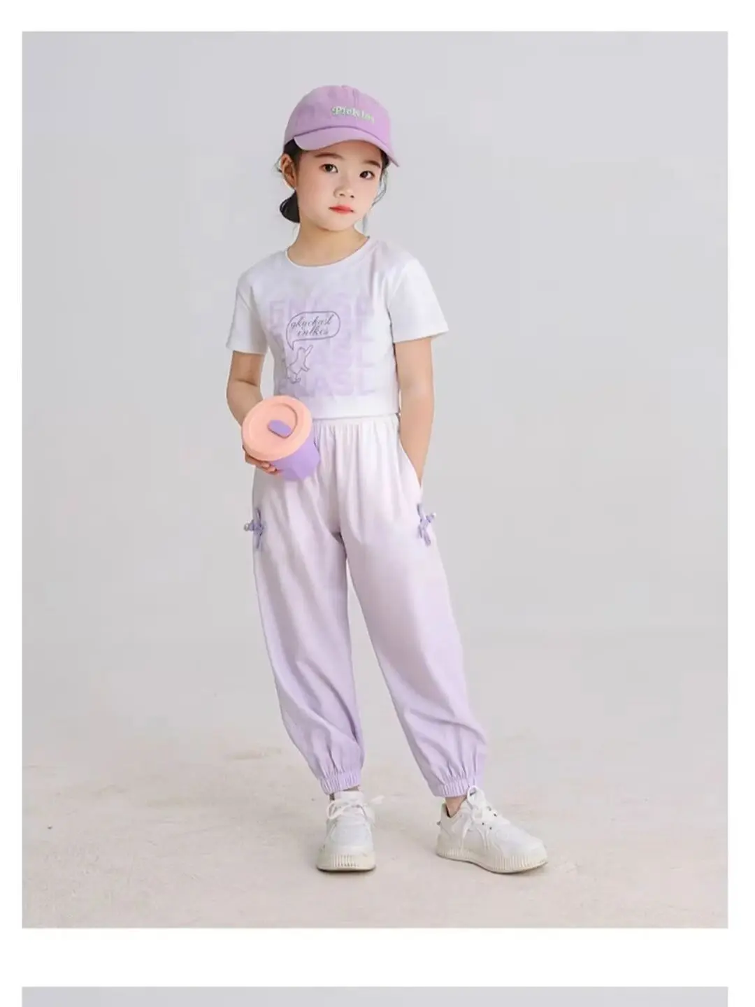 Children Sweet Gradient Color Harem Long Pants Girls Casual Breathable Loose Trousers All-match Pants for Teenager 120-170cm