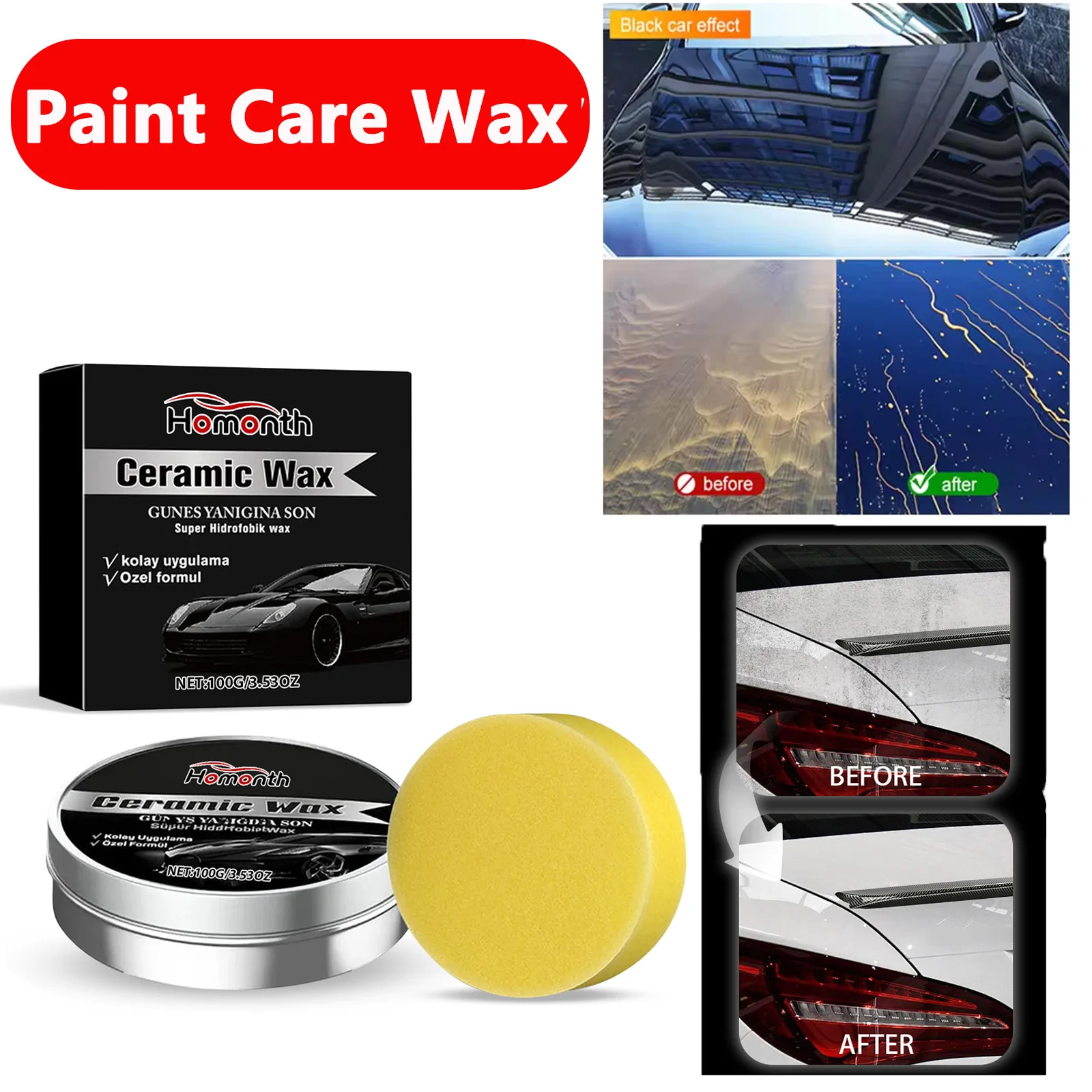 Car Coating Polishing Care Wax Auto Scratch Repair Refurbishment Ceramic Surfaces Ceramic Wax For Automobiles Durable Protection