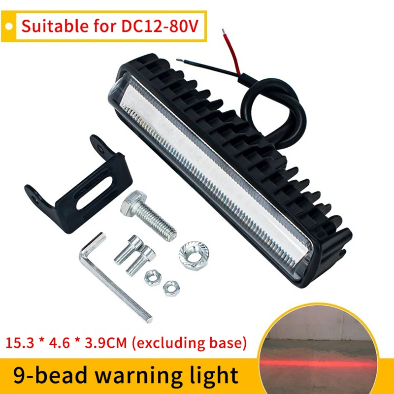 Forklift Warning Light 27W 9LED Truck Safety Work Light Bar 12-80W Red Flood Beam Danger Zone Warning Lamp Side Line Marker