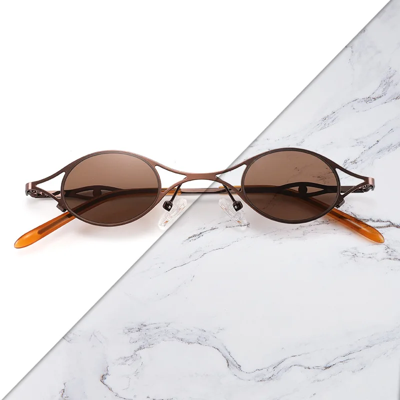 

New Japanese niche metal round frame men and women sunglasses outdoor sunglasses small frame men and women sunglasses