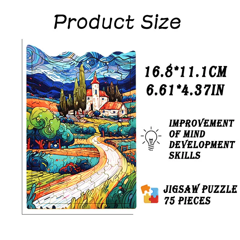 Drewniane Puzzle na wiejskich drogach-gra logiczna o wysokim stopniu trudności dla dorosłych-urodziny, festiwal, Boże Narodzenie lub drewniane zabawki montessori