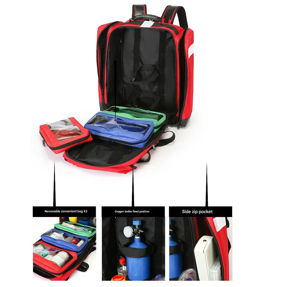 ชุดปฐมพยาบาลกันน้ํา Medical Bag 2L ขวดออกซิเจนสําหรับเดินป่าตั้งแคมป์ขี่จักรยานรถ Outdoor Travel Survival Kit Rescue
