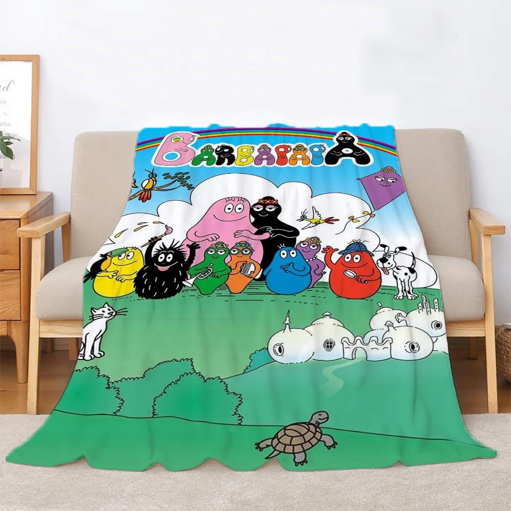 Les Barbapapas Sofa Cover Blanket Bed Blanket 150cm X 200cm Fluffy Plaid Fluffy Soft Blankets for Adults Blankets King Size Knee