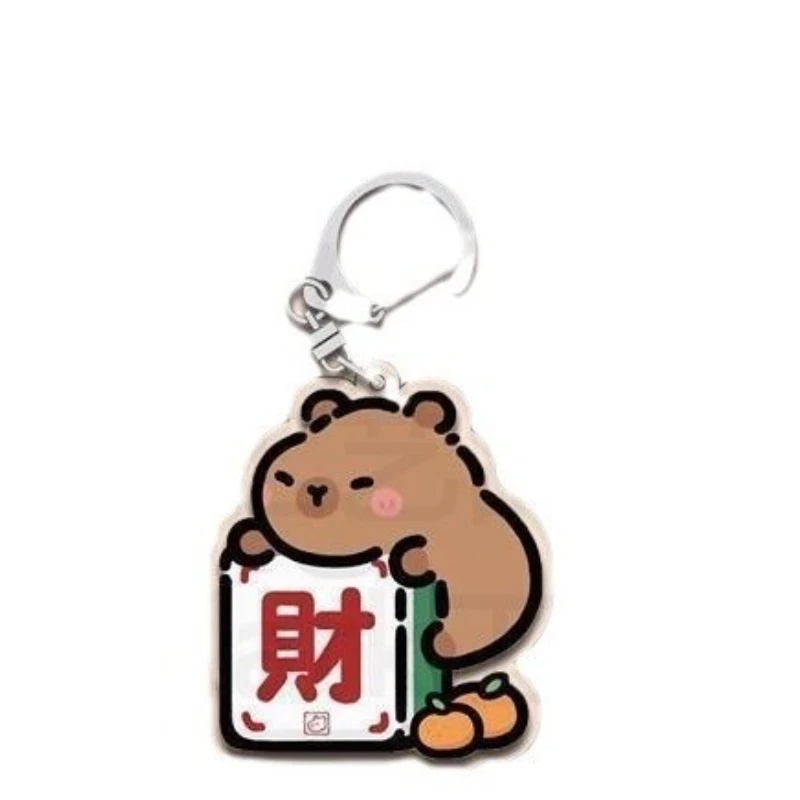Cute Cartoon Capibala Keychain Acrylic Fun Pendant Ideal Souvenir Bag Hanging Unisex Q Version Cute Accessories
